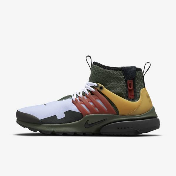 Men\'s Nike Air Presto Mid Utility Sneakers Dark Grey Green / Black | NK851LDF