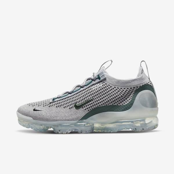 Men\'s Nike Air VaporMax 2021 FK SE Sneakers Light Beige / Metal Silver / Dark Turquoise | NK781EYG