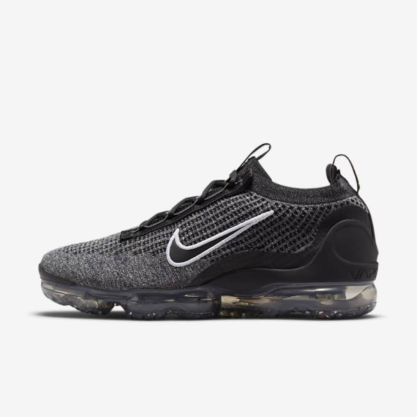 Men\'s Nike Air VaporMax 2021 FK Sneakers Black / White / Dark Grey / Black | NK042ESQ