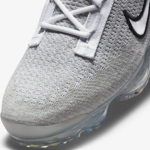 Men's Nike Air VaporMax 2021 FK Sneakers White / Black / Metal Silver | NK792DRZ