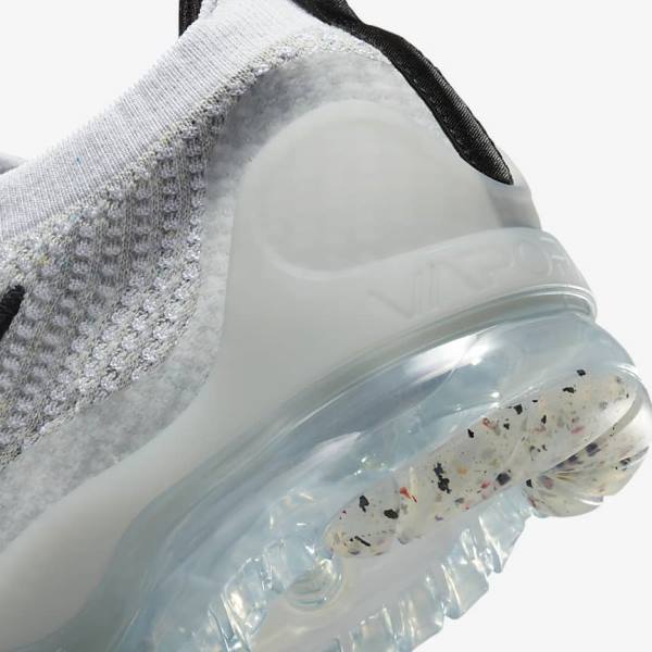 Men's Nike Air VaporMax 2021 FK Sneakers White / Black / Metal Silver | NK792DRZ