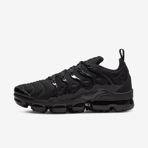 Men\'s Nike Air VaporMax Plus Sneakers Black / Dark Grey | NK015TQV