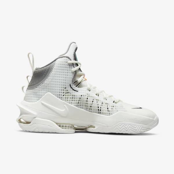 Men's Nike Air Zoom G.T. Jump Basketball Shoes White / Black / White | NK473QBK