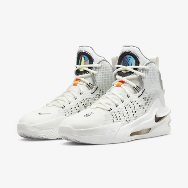 Men's Nike Air Zoom G.T. Jump Basketball Shoes White / Black / White | NK473QBK