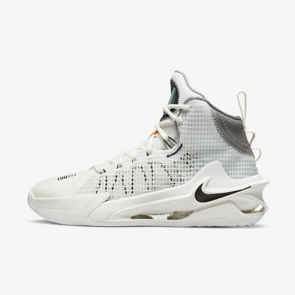 Men\'s Nike Air Zoom G.T. Jump Basketball Shoes White / Black / White | NK473QBK