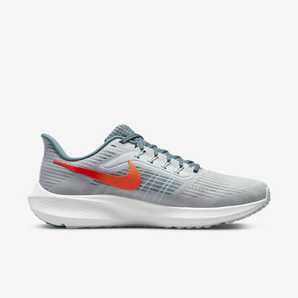 Men's Nike Air Zoom Pegasus 39 Road Running Shoes Platinum / Orange | NK490UBM