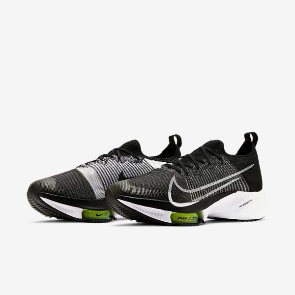 Men's Nike Air Zoom Tempo NEXT% Road Running Shoes Black / White | NK893SDA