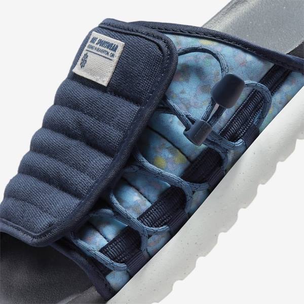 Men's Nike Asuna 2 Next Nature Slides Navy / Grey / Dark Grey / Navy | NK071CIY