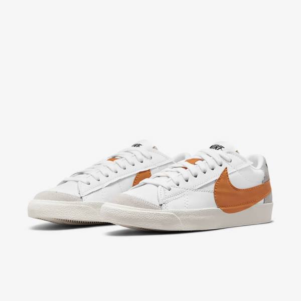 Men's Nike Blazer Low 77 Jumbo Sneakers White / Grey / Orange | NK621TXO