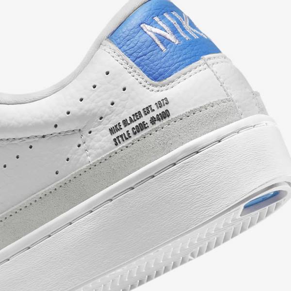 Men's Nike Blazer Low X Sneakers White / Light Blue / White | NK460RSQ