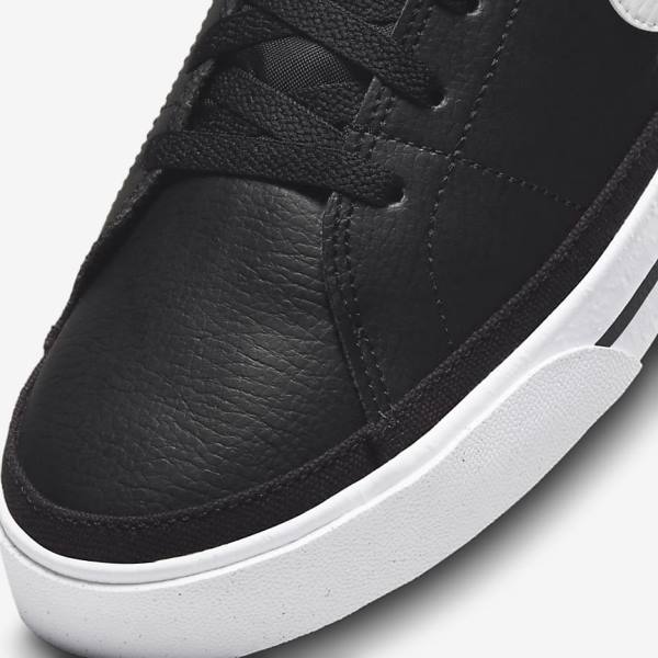 Men's Nike Court Legacy Sneakers Black / White | NK268FLU