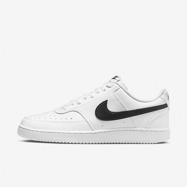 Men\'s Nike Court Vision Low Next Nature Sneakers White / Black | NK712QWT