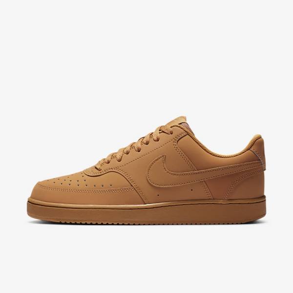 Men\'s Nike Court Vision Low Sneakers Brown | NK592SNL