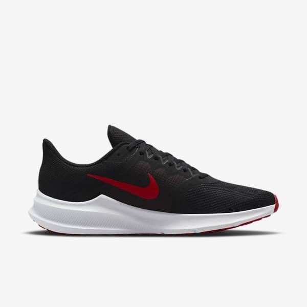 Men's Nike Downshifter 11 Road Running Shoes Black / White / Dark Grey / Red | NK024SQY