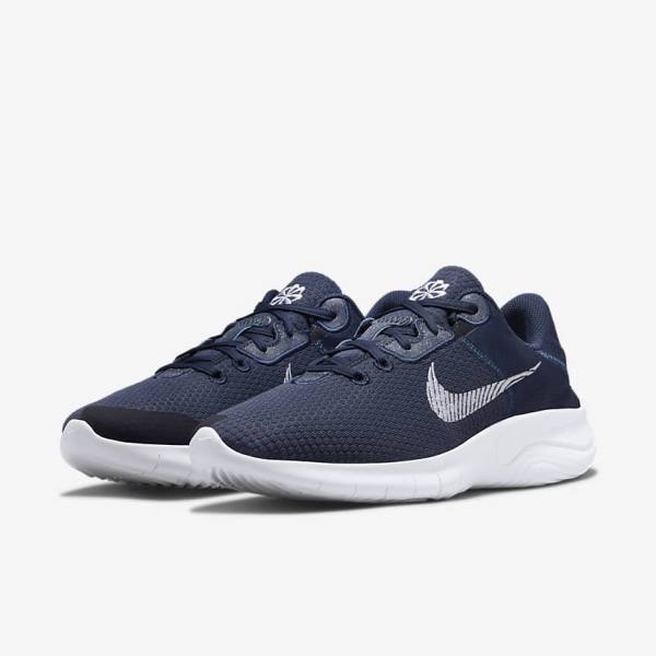 Men's Nike Flex Experience Run 11 Next Nature Road Running Shoes Navy / Dark Obsidian / White | NK469HIS