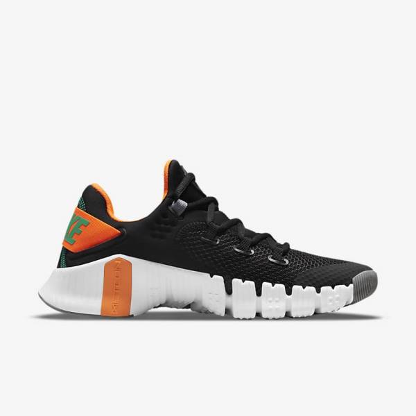 Men's Nike Free Metcon 4 Training Shoes Black / Orange / White / Turquoise | NK075CWB