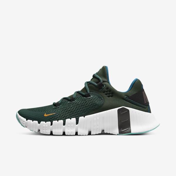 Men\'s Nike Free Metcon 4 Training Shoes Green / Black / White | NK473QYM