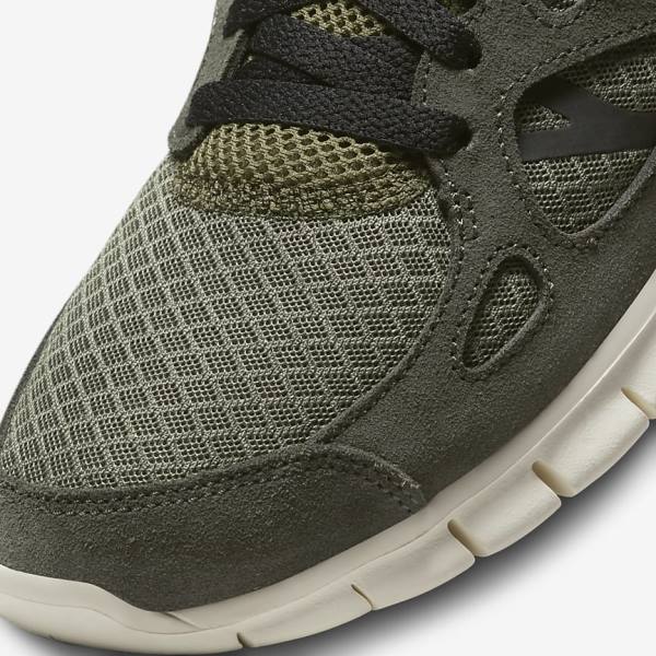 Men's Nike Free Run 2 Sneakers Olive / Black | NK471PFI