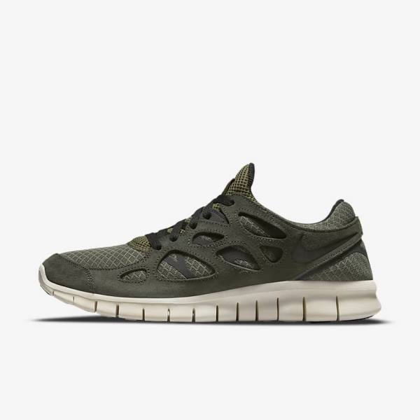 Men\'s Nike Free Run 2 Sneakers Olive / Black | NK471PFI