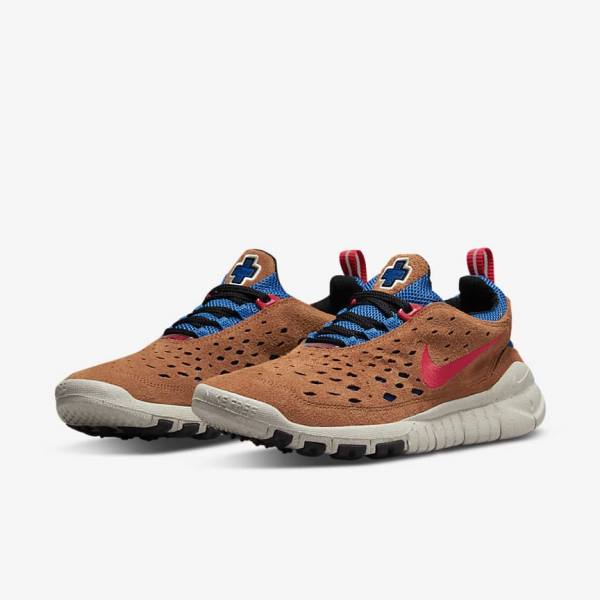 Men's Nike Free Run Trail Sneakers Blue / Light Cream / Red | NK471JTE