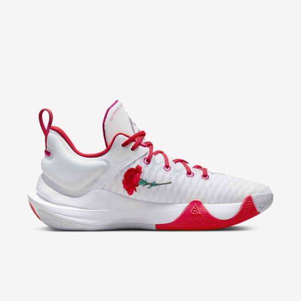 Men's Nike Giannis Immortality Basketball Shoes White / Pink / Platinum / Red | NK246VZQ