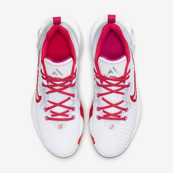 Men's Nike Giannis Immortality Basketball Shoes White / Pink / Platinum / Red | NK246VZQ