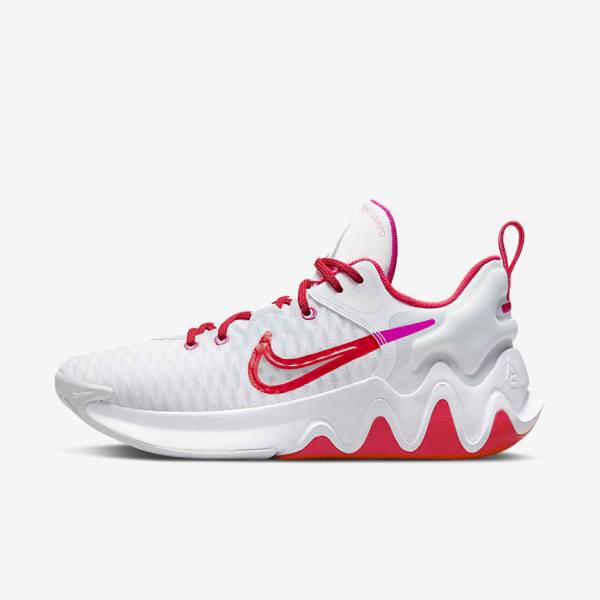 Men\'s Nike Giannis Immortality Basketball Shoes White / Pink / Platinum / Red | NK246VZQ