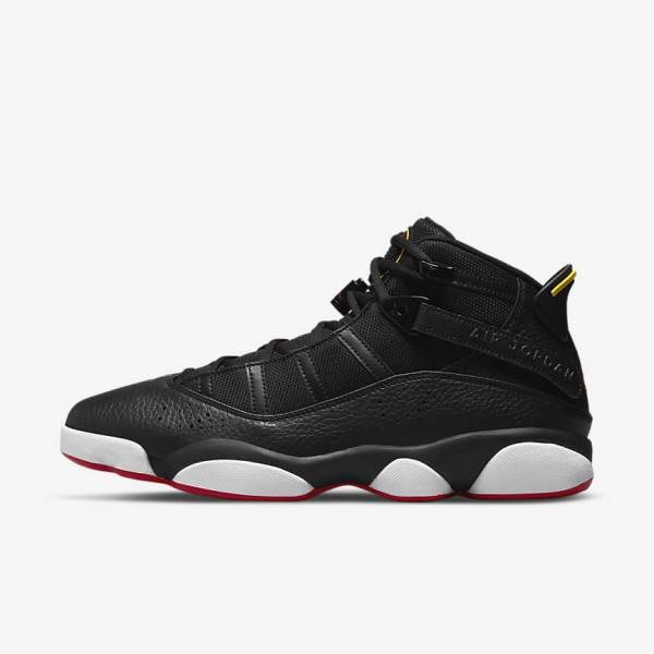 Men\'s Nike Jordan 6 Rings Sneakers Black / White / Yellow / Red | NK974BXC