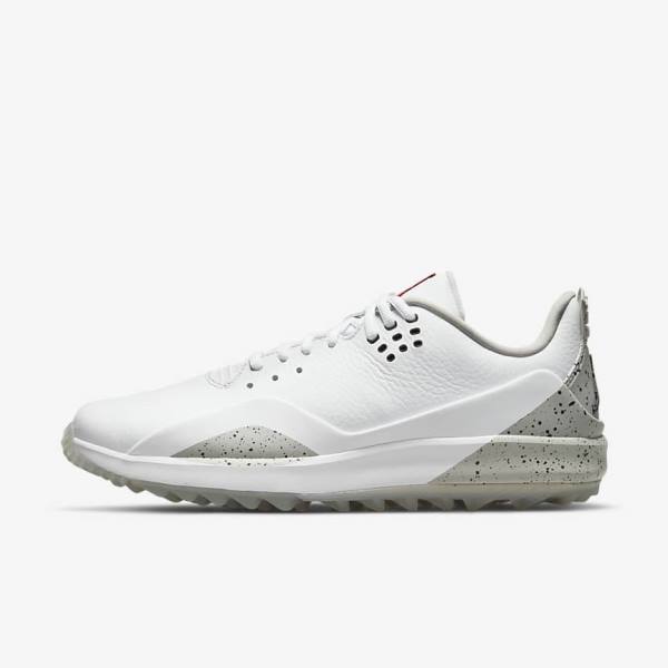 Men\'s Nike Jordan ADG 3 Golf Shoes White / Grey / Black | NK620OBE