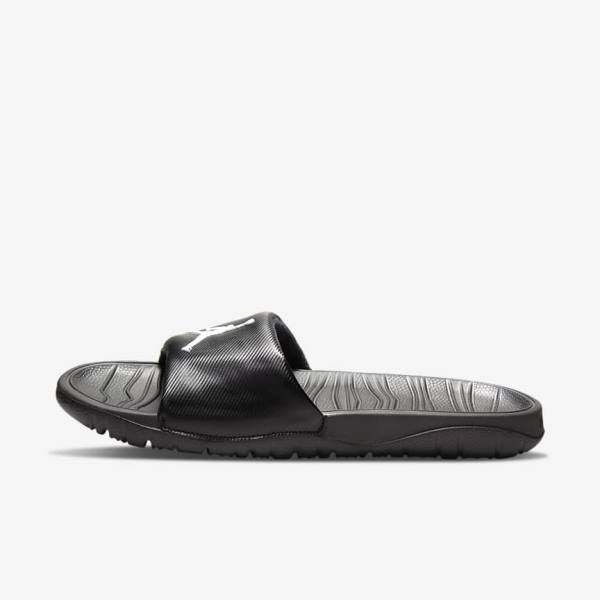 Men\'s Nike Jordan Break Slides Black / White | NK583XWU