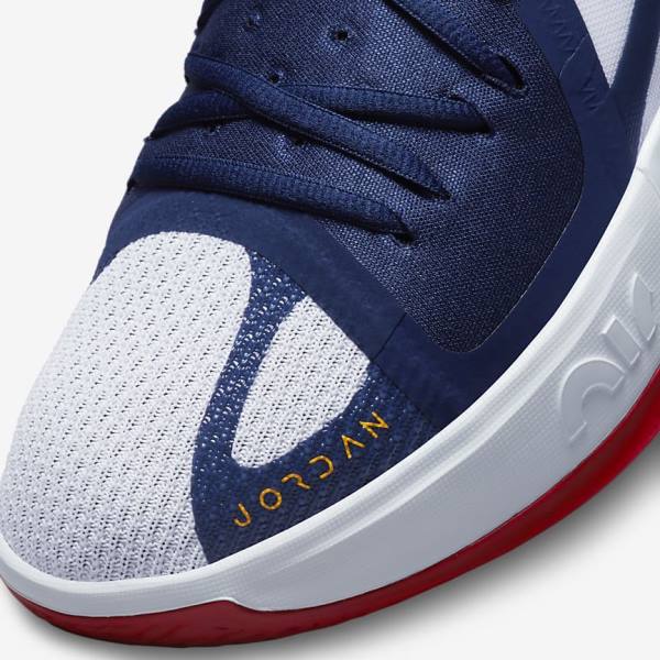 Men's Nike Jordan Zoom Separate Basketball Shoes Navy / White / Red / Gold | NK762CQN