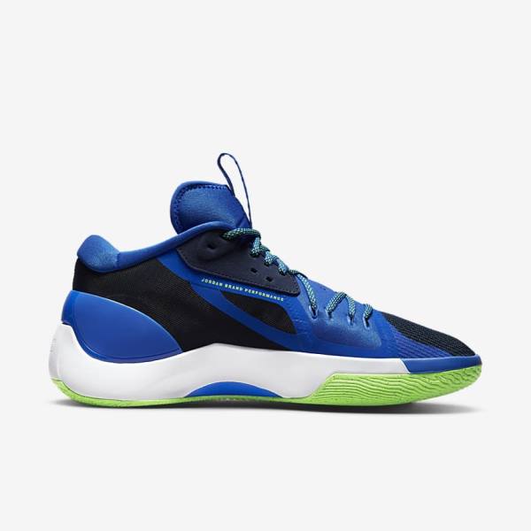 Men's Nike Jordan Zoom Separate Basketball Shoes Navy / Blue / White / Green | NK817TIC