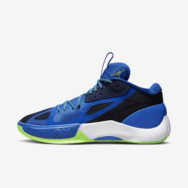 Men\'s Nike Jordan Zoom Separate Basketball Shoes Navy / Blue / White / Green | NK817TIC