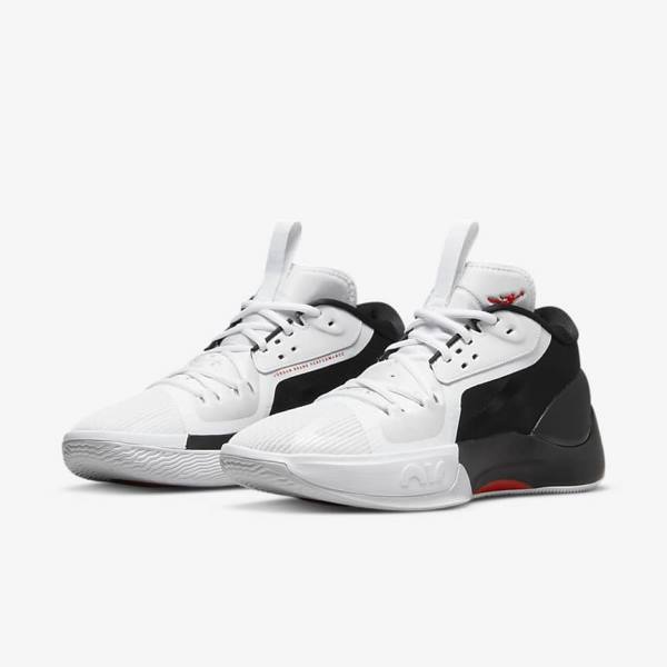 Men's Nike Jordan Zoom Separate Basketball Shoes Black / White / Red | NK830IUY