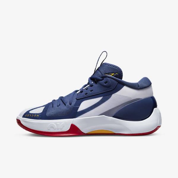 Men\'s Nike Jordan Zoom Separate Jordan Shoes Navy / White / Red / Gold | NK851GSW