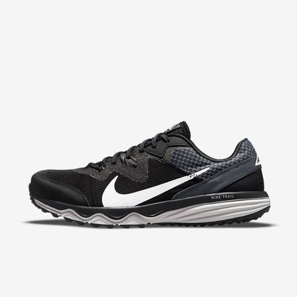 Men\'s Nike Juniper Trail Trail Running Shoes Black / Dark Grey / White | NK543ETL