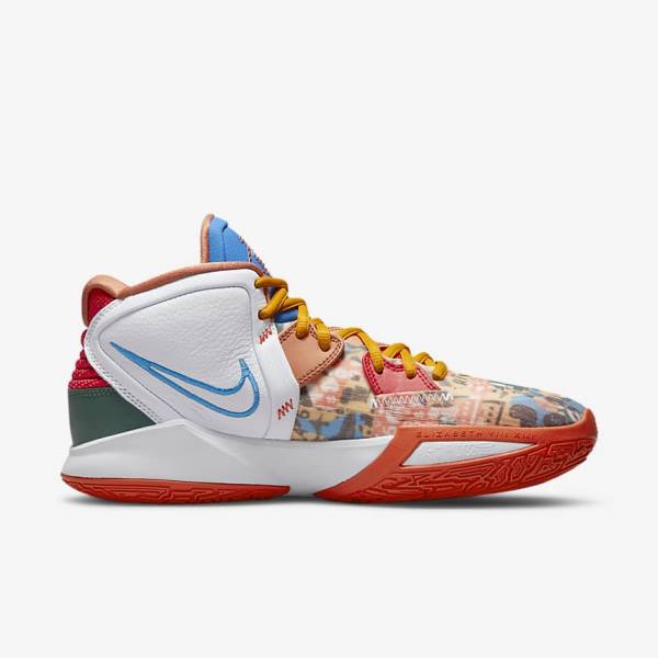 Men's Nike Kyrie Infinity Basketball Shoes White / Red / Gold / Light Blue | NK140CLS