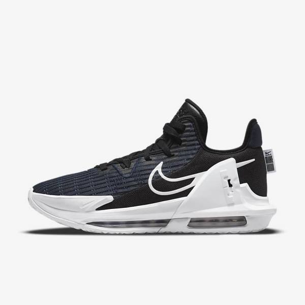 Men\'s Nike LeBron Witness 6 Basketball Shoes Black / Dark Obsidian / White | NK198QGN