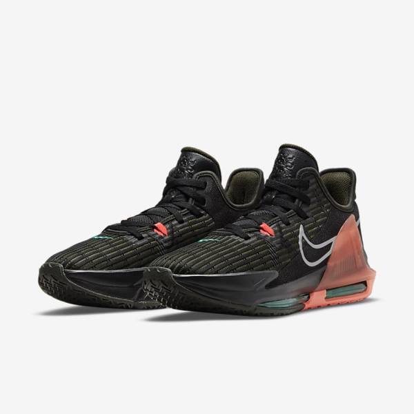 Men's Nike LeBron Witness 6 Basketball Shoes Black / Red / Metal Silver | NK852PAV