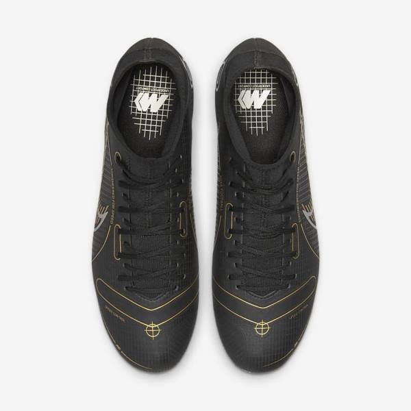 Men's Nike Mercurial Superfly 8 Academy SG-PRO Anti-Clog Traction Soft-Grounds Football Shoes Black / Metal Silver / Grey / Metal Gold | NK931AMH