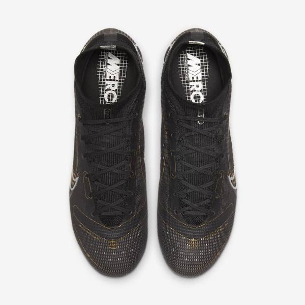 Men's Nike Mercurial Superfly 8 Elite FG Firm-Grounds Football Shoes Black / Metal Silver / Grey / Metal Gold | NK604YVO