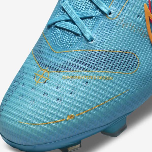 Men's Nike Mercurial Superfly 8 Elite FG Firm-Grounds Football Shoes Blue / Orange | NK869ELO