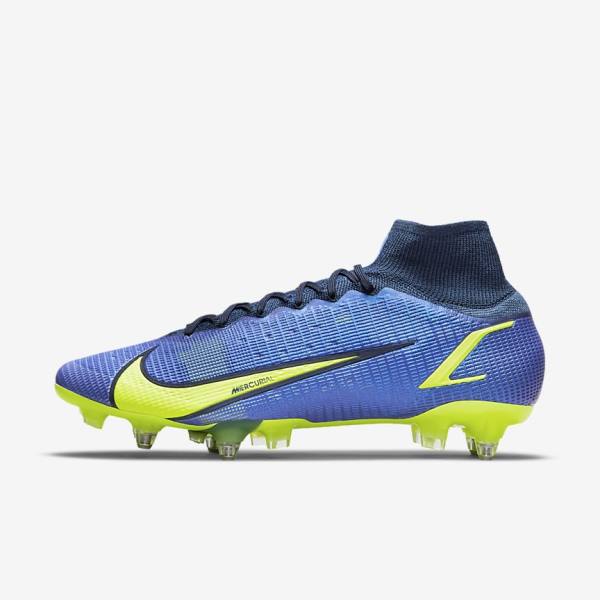 Men\'s Nike Mercurial Superfly 8 Elite SG-Pro AC Soft-Ground Football Shoes Blue | NK691LEX