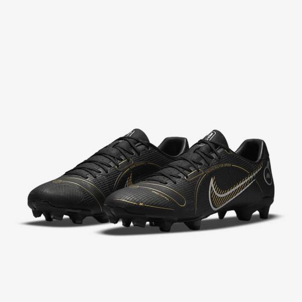 Men's Nike Mercurial Vapor 14 Academy MG Multi-Ground Football Shoes Black / Metal Silver / Grey / Metal Gold | NK937HQB