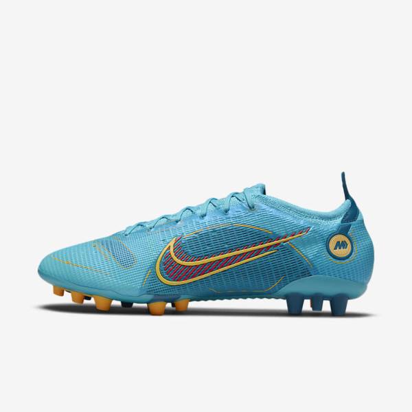 Men\'s Nike Mercurial Vapor 14 Elite AG Artificial-Grounds Football Shoes Blue / Orange | NK136KCG