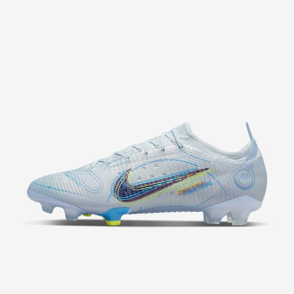 Men\'s Nike Mercurial Vapor 14 Elite FG Firm-Grounds Football Shoes Grey / Light Blue / Blue | NK854IAJ