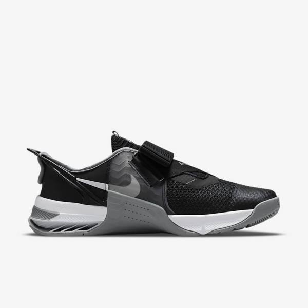 Men's Nike Metcon 7 FlyEase Training Shoes Black / Grey / White / Platinum | NK418OGJ