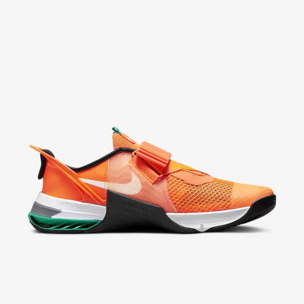 Men's Nike Metcon 7 FlyEase Training Shoes Orange / Dark Grey / Turquoise / White | NK582LMY