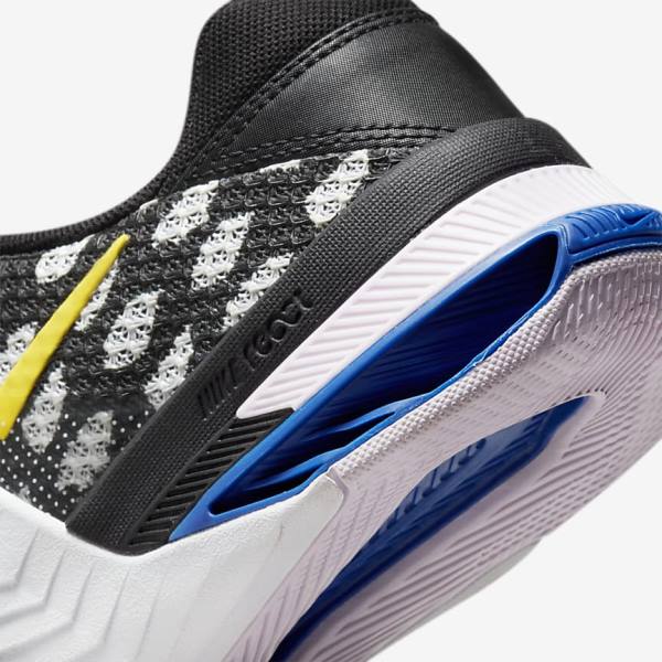 Men's Nike Metcon 7 Training Shoes Black / White / Blue / Yellow | NK564UQC