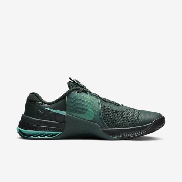 Men's Nike Metcon 7 Training Shoes Green / Turquoise / Black / Multicolor | NK139AKQ